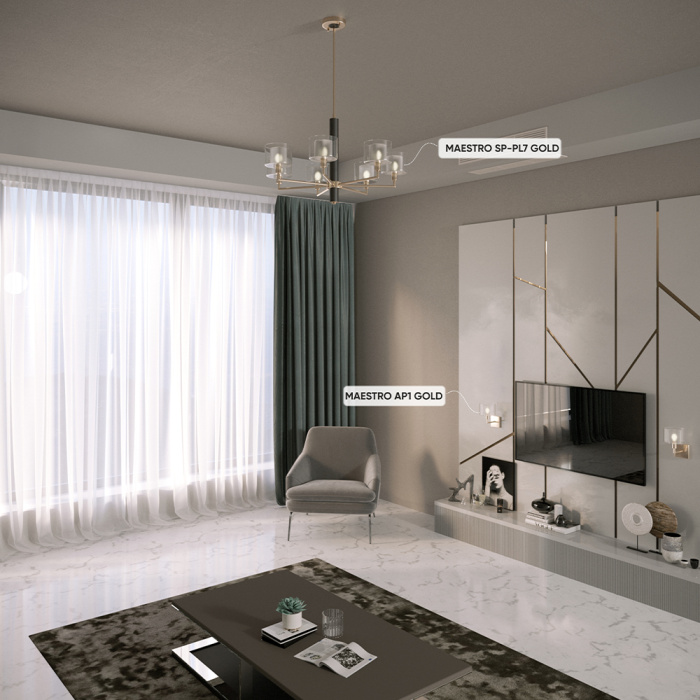 Люстра Crystal Lux MAESTRO SP-PL7 GOLD