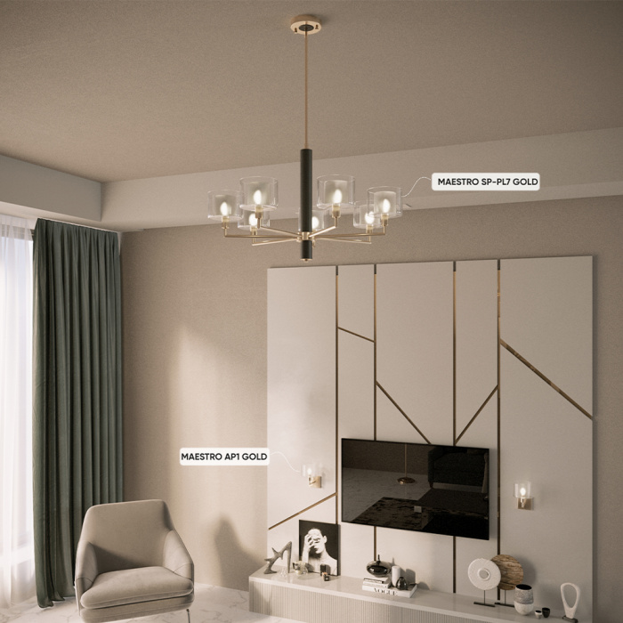 Люстра Crystal Lux MAESTRO SP-PL7 GOLD