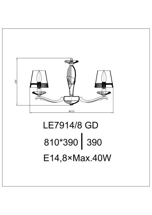 Подвесная люстра Leon Ester LE7914/8 GD
