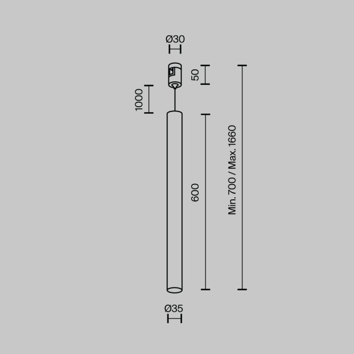 Трековый подвесной светильник Maytoni Focus LED TR156-1-5W4K-B
