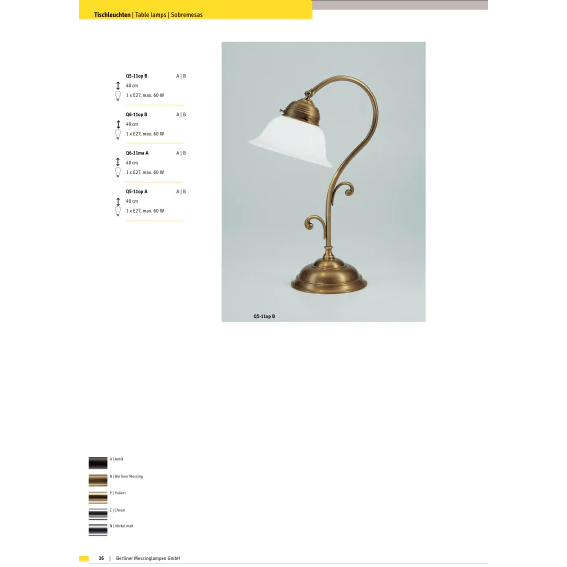 Настольная лампа Berliner Messinglampen Q6-11opB