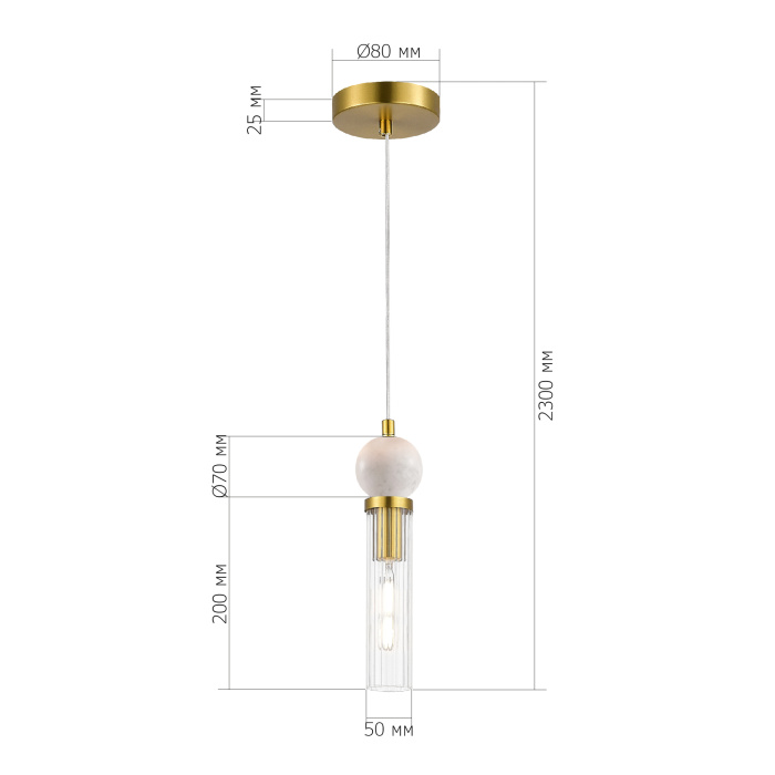 Светильник подвесной ST-Luce латунь/прозрачный E14 1*40W SL1244.303.01