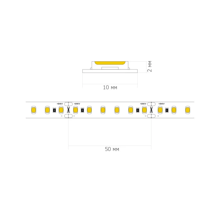 Светодиодная лента - -*14,4W 3000K 1 400Lm Ra90 IP20 L1 000xW10xH2 24VV ST1001.314.20