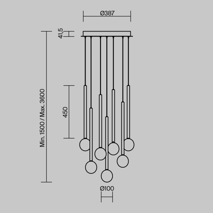 Подвесная люстра Maytoni Bubble Dream MOD383PL-L20BBS3K