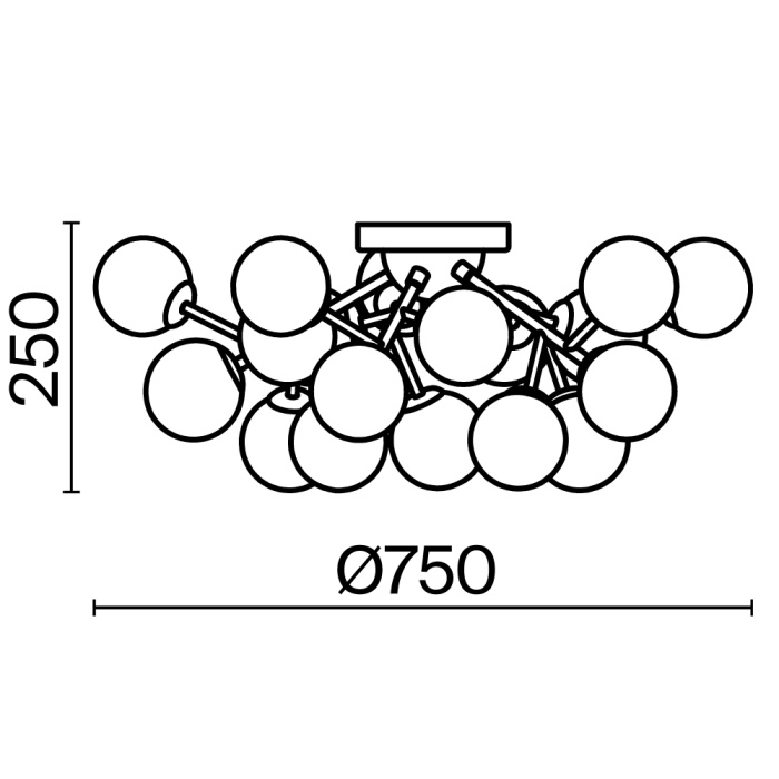 Накладная люстра Maytoni Dallas MOD545CL-20B