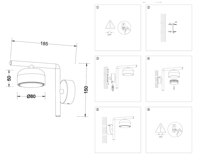 Светильник настенный со сменной лампой GU10 Ambrella light TN71044