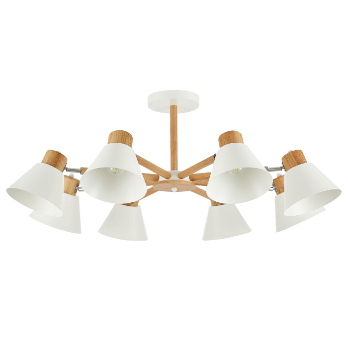 SLE103702-08 Люстра потолочная Светлое дерево, Белый/Белый E27 8*60W
