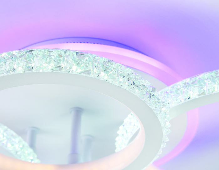 Потолочный светодиодный светильник с RGB подсветкой и пультом Ambrella light FA9524