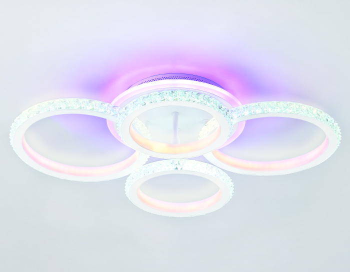 Потолочный светодиодный светильник с RGB подсветкой и пультом Ambrella light FA9524