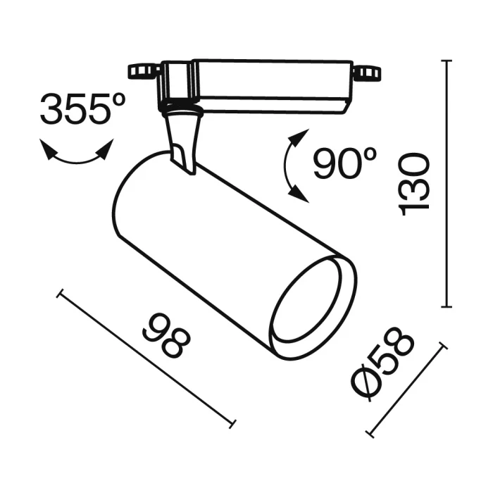 Трековый светильник Maytoni Technical Vuoro TR003-1-6W3K-S-B