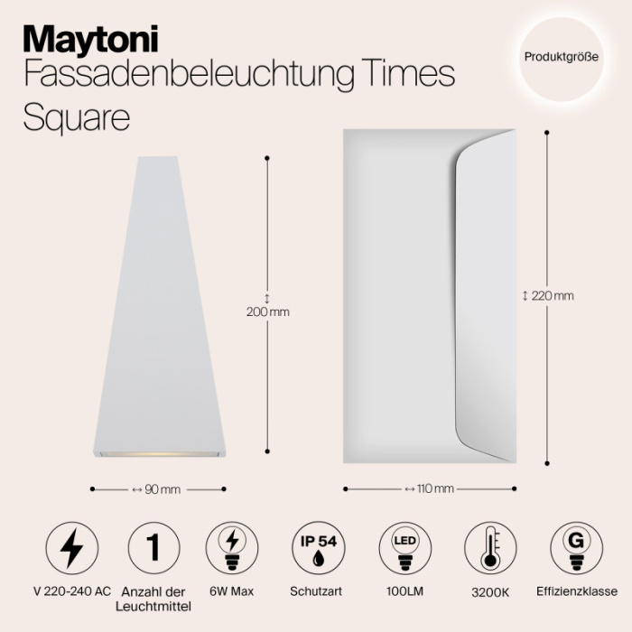 Уличный настенный светильник Maytoni Times Square O580WL-L6W