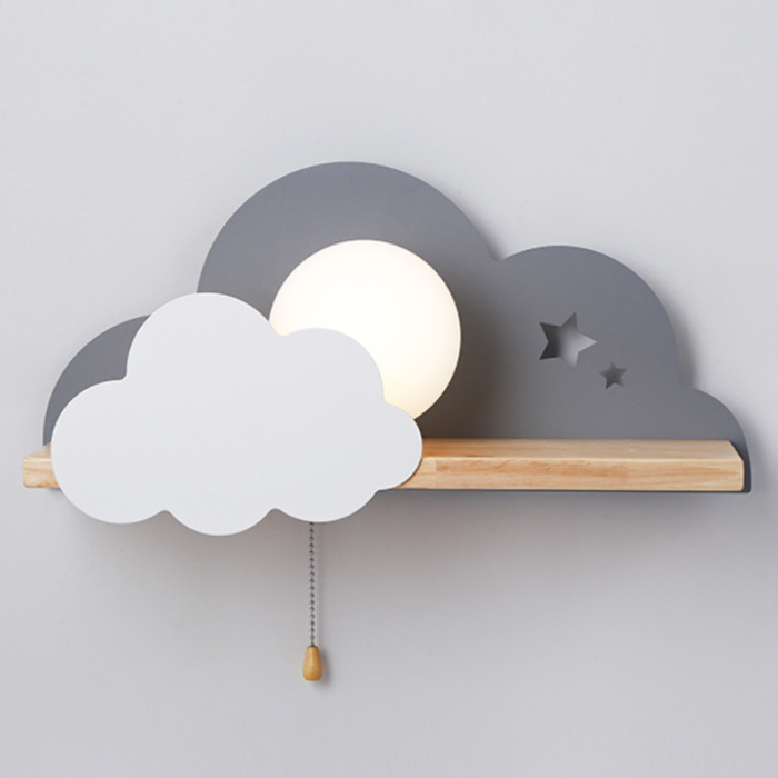 Бра с полкой Серое Облако Wall Lamp Gray Cloud ImperiumLoft