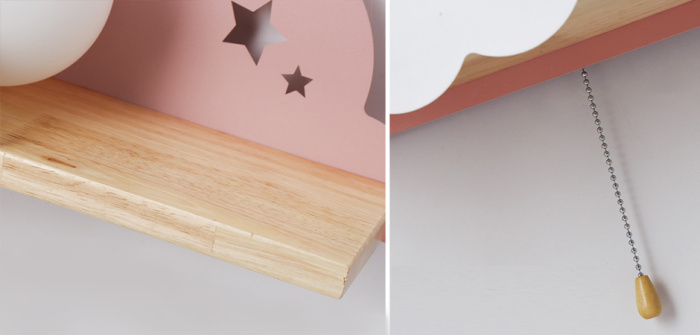 Бра с полкой Серое Облако Wall Lamp Gray Cloud ImperiumLoft