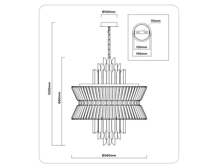 Подвесная люстра с хрусталем HIGH LIGHT AMBRELLA LIGHT LH41020