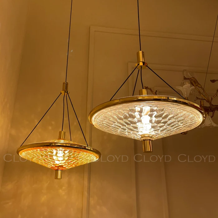 Подвесной светильник Cloyd FANTOM P1 / Ø32 см- прозрачн. - золото (арт.11250)