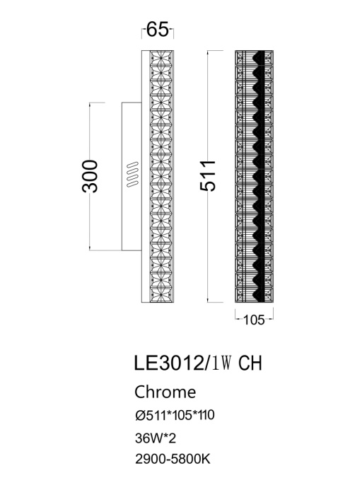 Настенный светильник Leon Delaina LE3012/1W CH