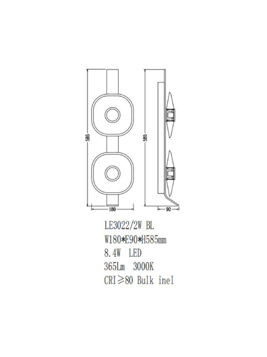 Настенный светильник Leon Illusion LE3022/2W BL