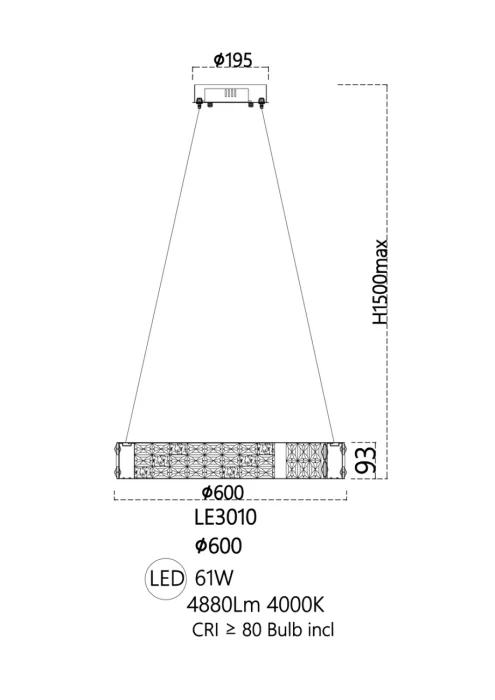 Подвесная люстра Leon Celine LE3010/600 CH