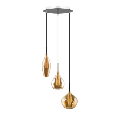 Подвес PENTOLA 3х25W G9  ХРОМ/ЯНТАРЬ (в комплекте) 803053 (MD2098А-3SO)