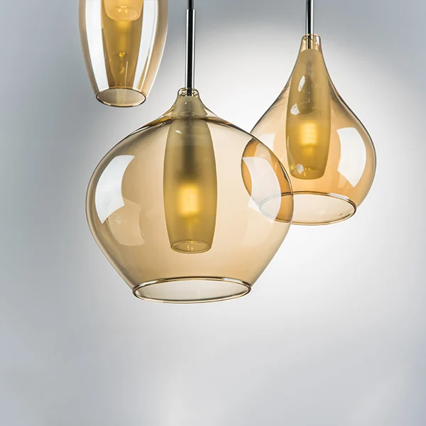 Подвес PENTOLA 3х25W G9  ХРОМ/ЯНТАРЬ (в комплекте) 803053 (MD2098А-3SO)