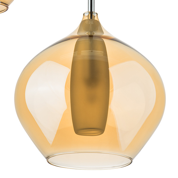 Подвес PENTOLA 3х25W G9  ХРОМ/ЯНТАРЬ (в комплекте) 803053 (MD2098А-3SO)