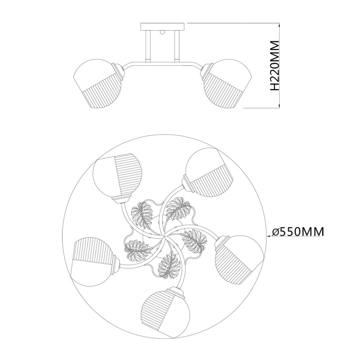 Потолочный светильник KALINA ESCADA 1119/5PL