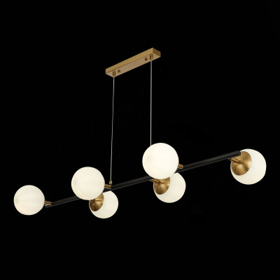 Светильник подвесной Черный, Латунь/Белый E27 6*60W SLE220403-06