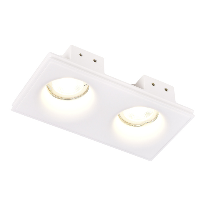 Светильник встраиваемый из гипса Белый GU10 2*50W IP20 L200xW100xH45 180-240V Без ламп ST254.328.02