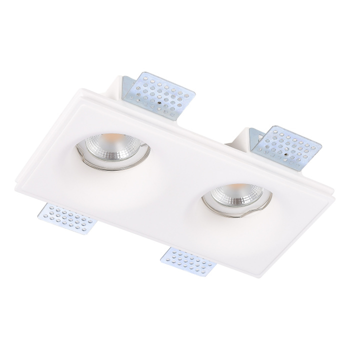 Светильник встраиваемый из гипса Белый GU10 2*50W IP20 L200xW100xH45 180-240V Без ламп ST254.328.02