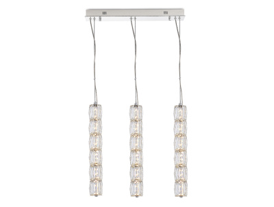 Горизонтальная композиция 8240 из трех  подвесных светильников хром №93 Newport