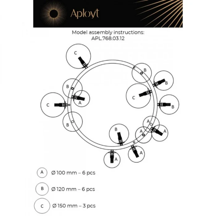Люстра подвесная Aployt Lilian APL.768.03.12