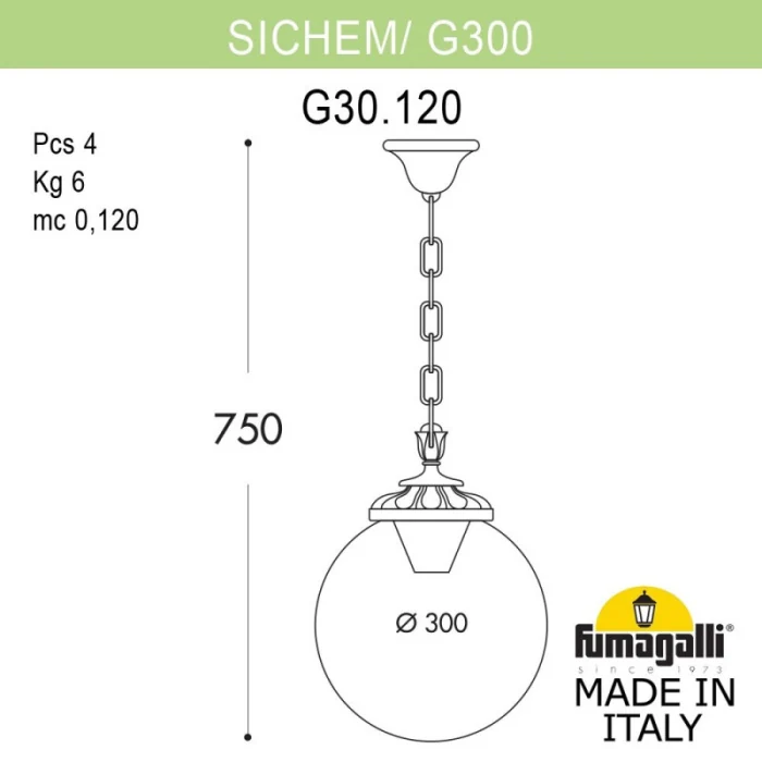 Уличный светильник Fumagalli G30.120.000.BZE27