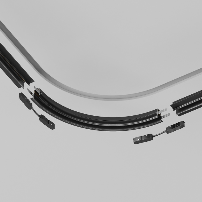 Коннектор радиусный R300 Exility встраиваемый под ГКЛ 9,5 мм, черный Maytoni TRA044-ANGLE