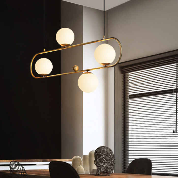 Подвесной реечный светильник HOOP L120 ЛАТУНЬ ImperiumLoft