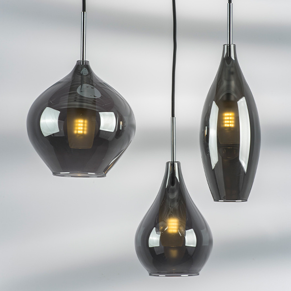 Подвес PENTOLA 3х25W G9 ХРОМ/ДЫМЧАТЫЙ (в комплекте) 803057 (MD2098А-3S)