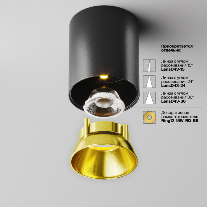 Потолочный светильник Maytoni Alfa LED C064CL-12W3K-RD-B