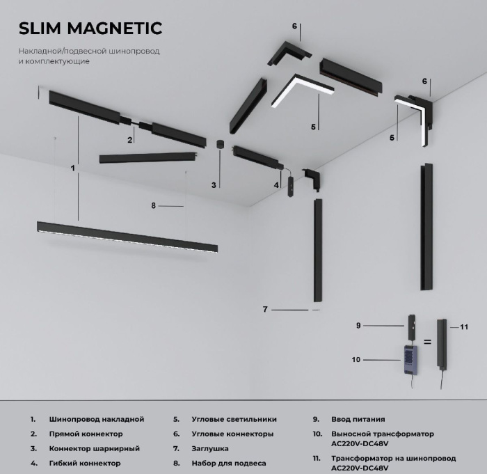 Гибкий коннектор Elektrostandard Slim magnetic 4690389188817
