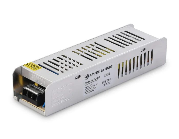 Блок питания с EMC для светодиодной ленты 12V 150W 12,5A IP20 185-260V 200*58*40 GS8653 Ambrella light GS8653