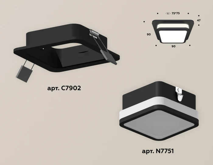 Комплект встраиваемого светильника с акрилом Ambrella light XC7902012