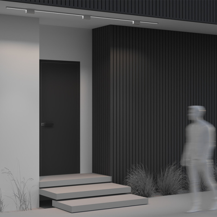 Трековый однофазный уличный светодиодный светильник Elasity IP black O-TR01-2-S-10WW3K