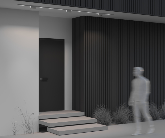 Трековый однофазный уличный светодиодный светильник Maytoni Elasity ip black O-TR01-2-S-10WW3K