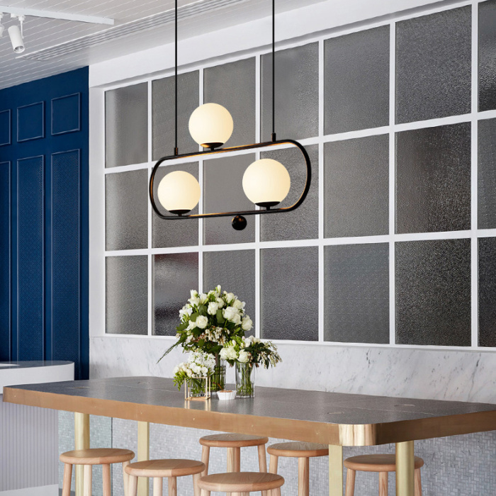 Подвесной реечный светильник HOOP L90 Латунь ImperiumLoft