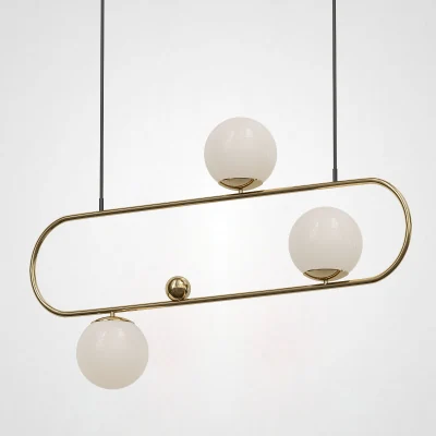 Подвесной реечный светильник HOOP L90 Латунь ImperiumLoft