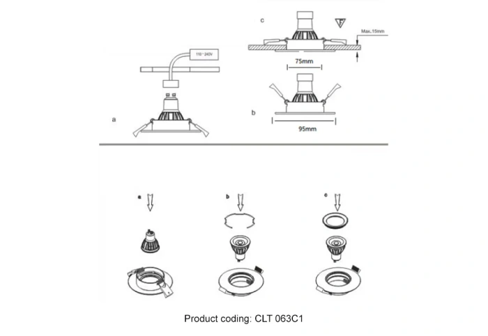 Светильник встраиваемый Crystal Lux CLT 063C1 BL
