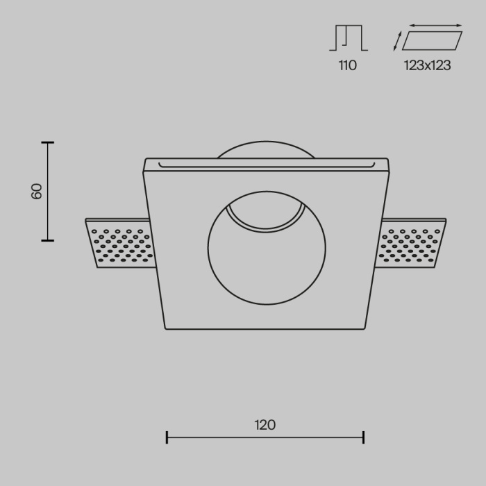 Встраиваемый светильник Maytoni Gyps Modern DL001-1-01-W