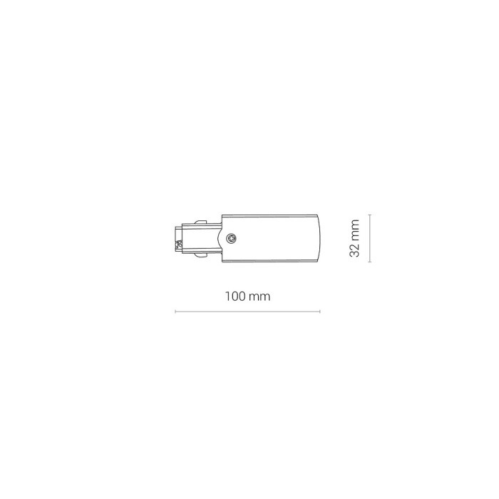 Заглушка с питанием для трехфазной трековой системы левая Nowodvorski Ctls Power Black 8233