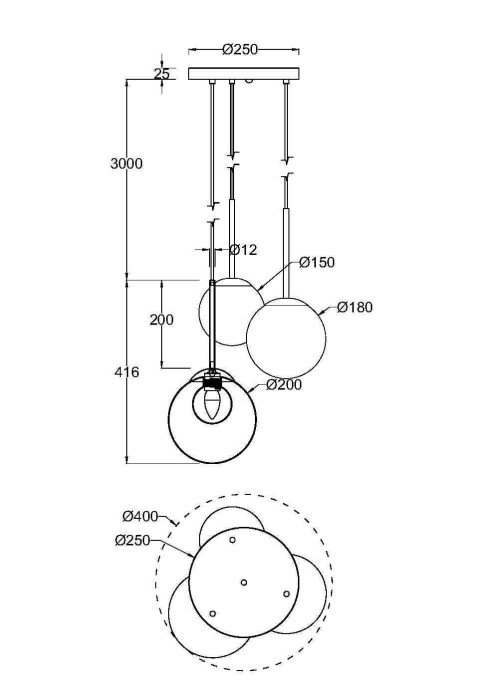 Подвесная люстра Maytoni Basic Form MOD521PL-03G