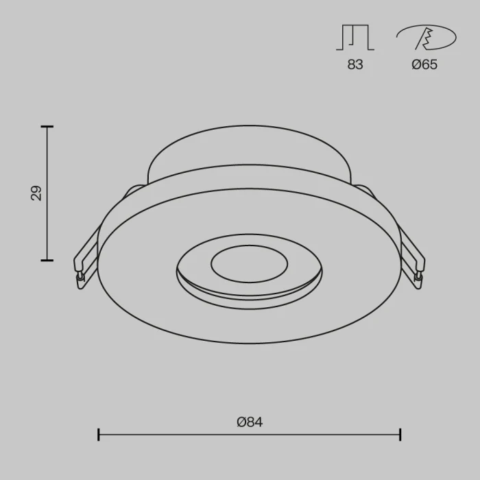 Встраиваемый светильник Maytoni Technical Stark DL083-01-GU10-RD-S