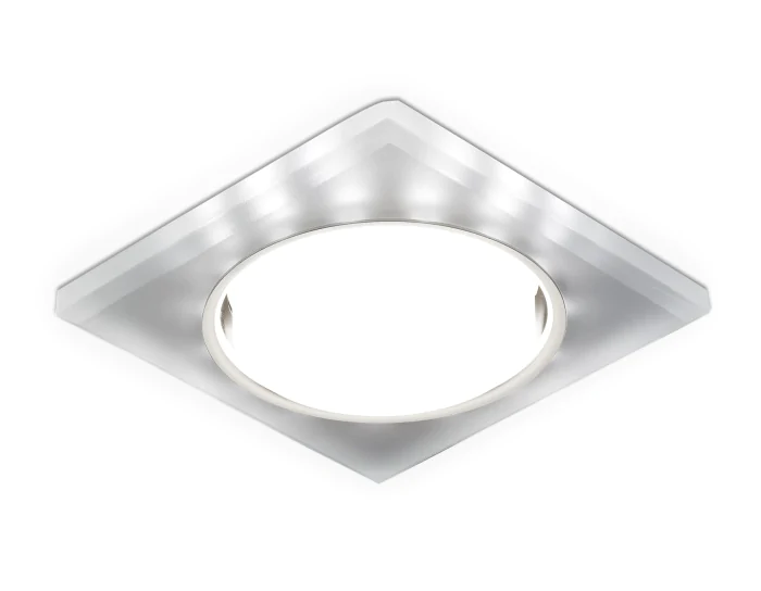 Встраиваемый точечный светильник GX53 с LED подсветкой Ambrella light G215 CH/WH