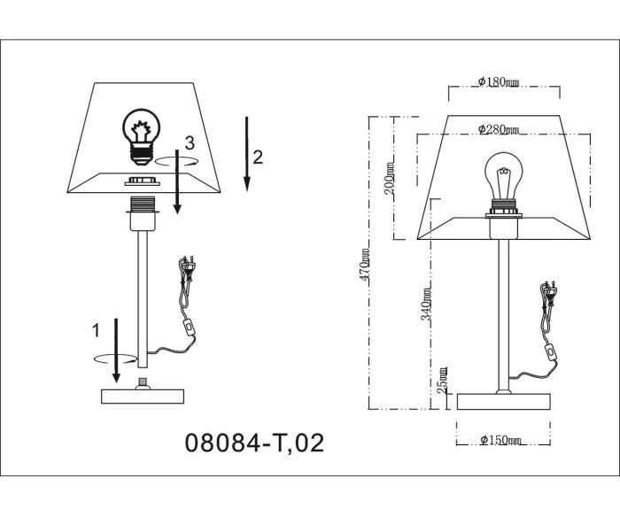 Настольная лампа Верто Kink Light 08084-T,02